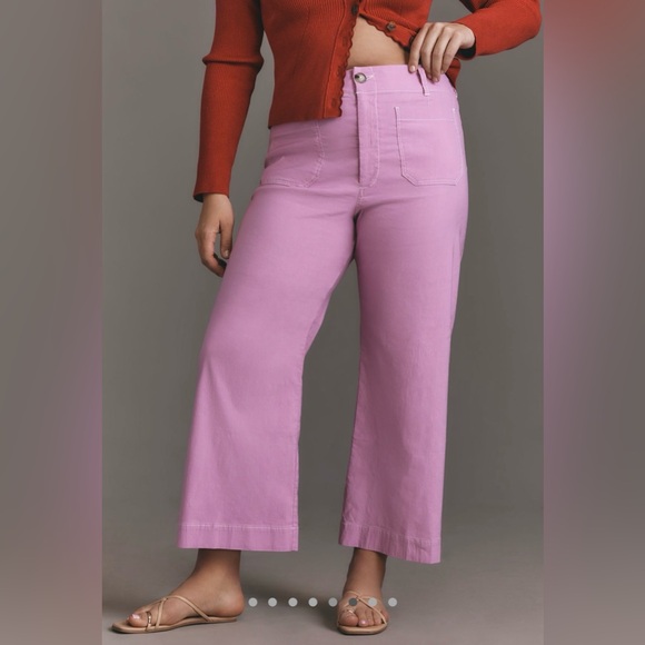 Anthropologie The Colette Crop Wide Leg pants by Maeve: Contrast Stitch Edition - Picture 3 of 15